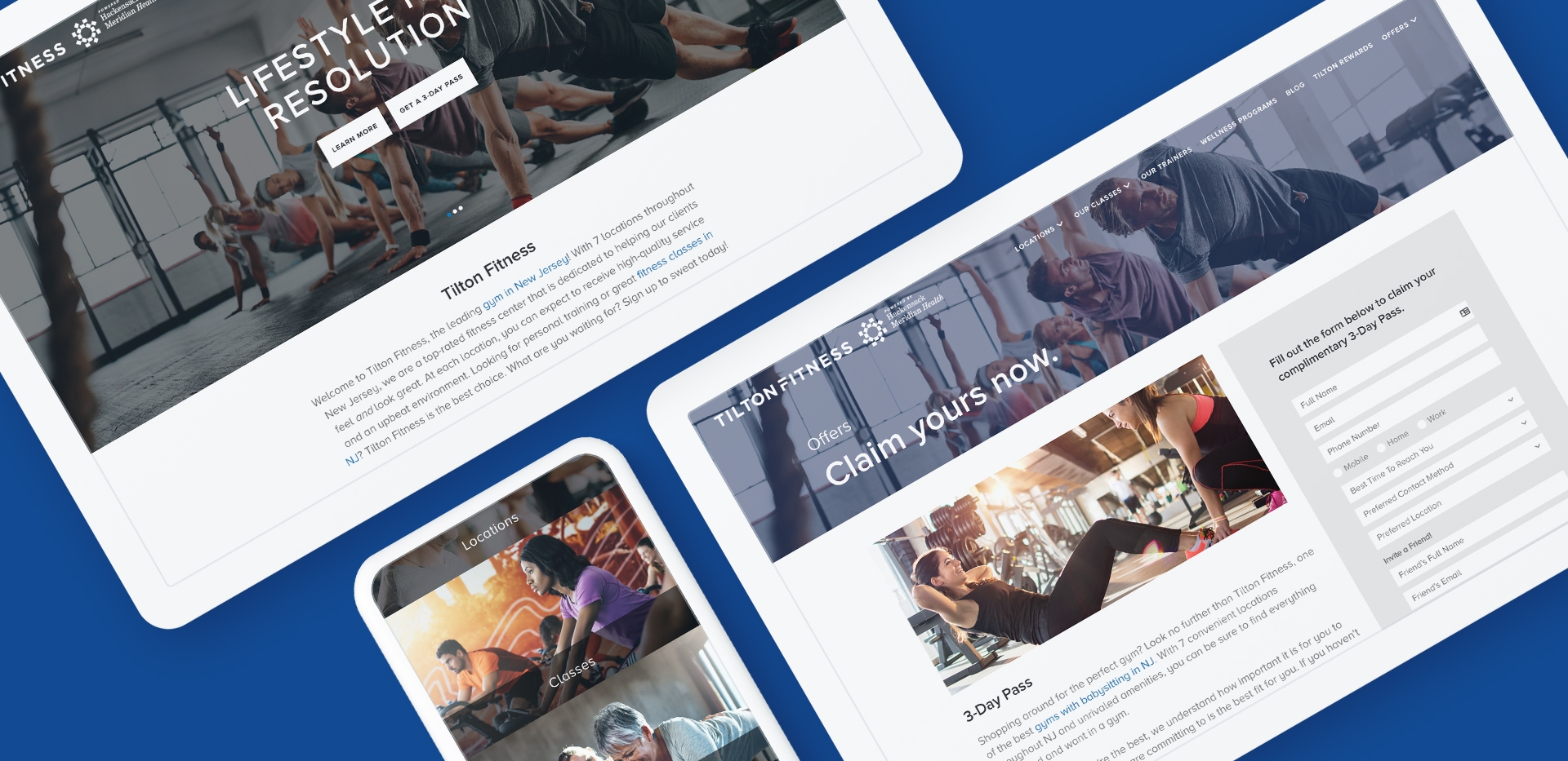 tilton fitness custom website design mock up shown on tablet and mobile phone